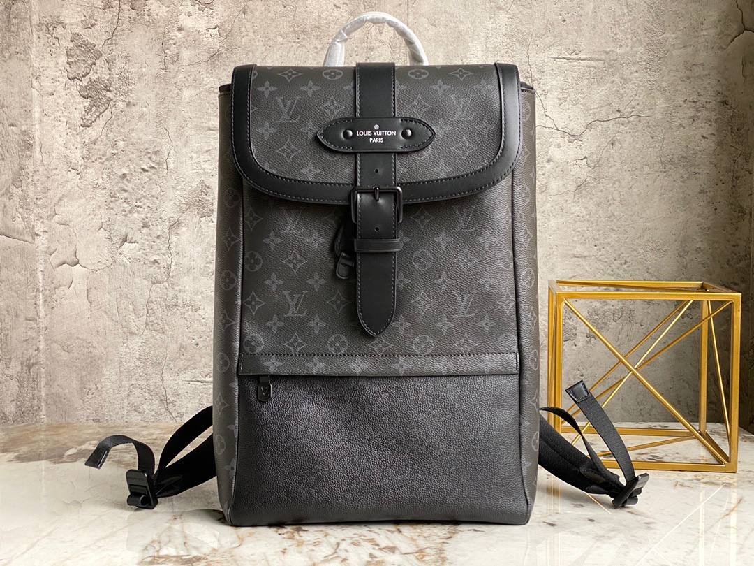 LV Saumur Backpack Noir Monogram Eclipse